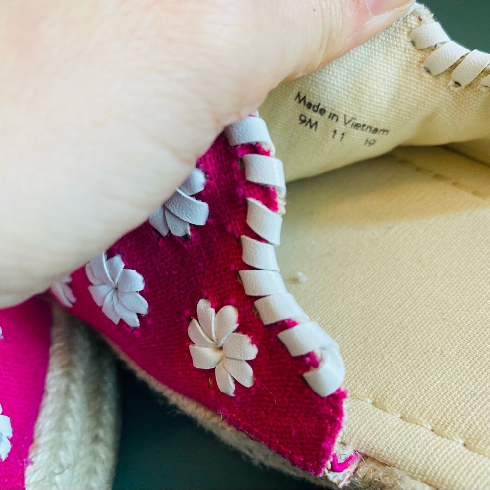 Jack Rogers Palmer Espadrille Pink & White Slide-On Platform Sandals Size 9 - Picture 7 of 8
